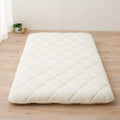 EMOOR Japanese Padded Floor Mattress Futon Mattress MACHI Single Gray, Gusset Foldable Storable Elastic Bands Floor Sleeping Guest Bed Tatami Mat