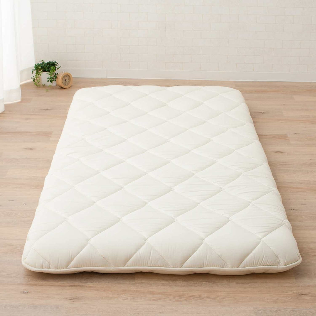 EMOOR Japanese Floor Mattress Futon Mattress CLASSE & Fitted Sheet PRESSO Single Made in Japan Cotton (Gray), Foldable Floor Sleeping Bed Tatami Mat