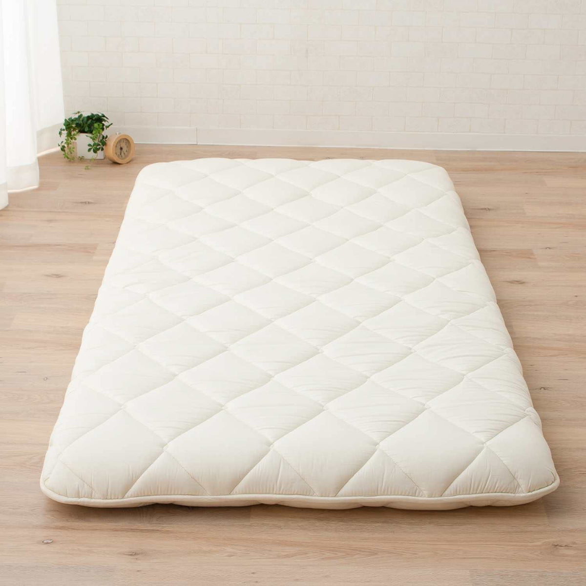 EMOOR Japanese Floor Mattress Futon Mattress CLASSE & Fitted Sheet PRESSO Single Made in Japan Cotton (Gray), Foldable Floor Sleeping Bed Tatami Mat