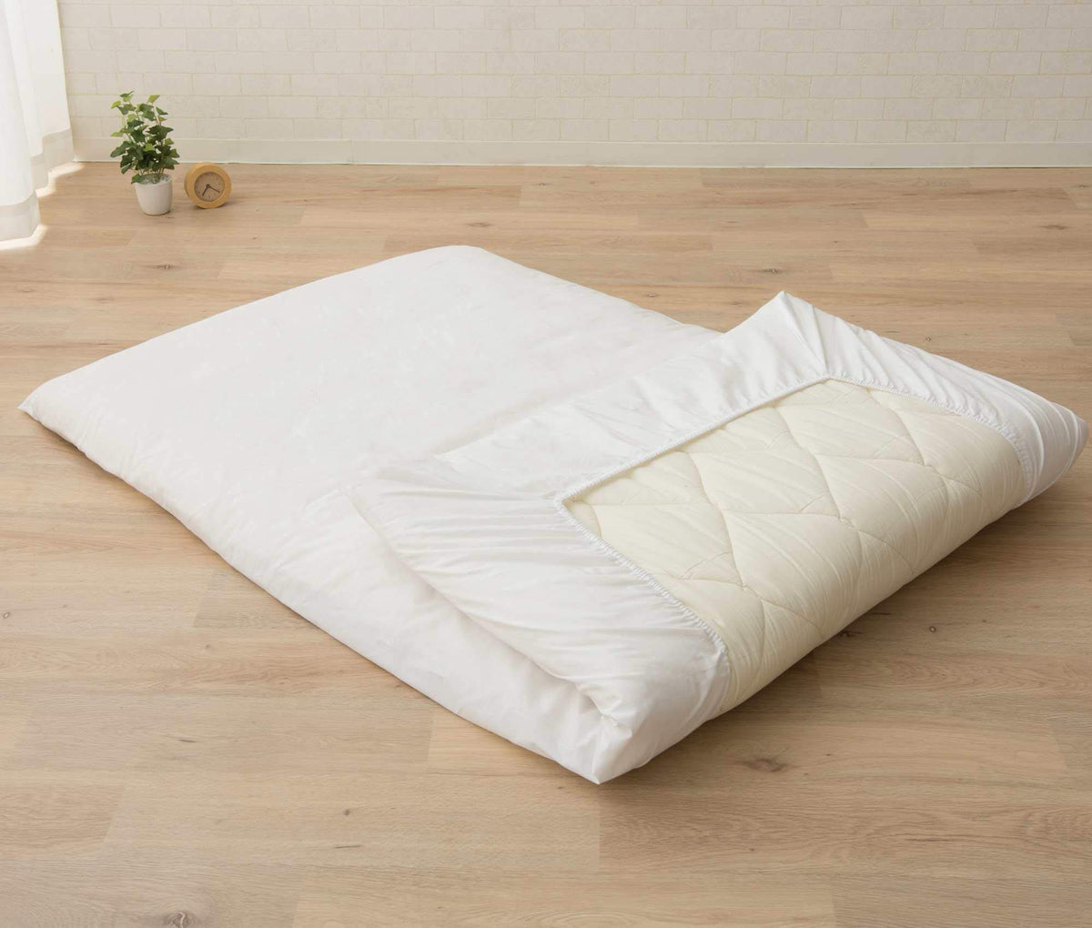EMOOR Japanese Floor Mattress Futon Mattress Anti-Sag Single Made in Japan 100% Cotton Chip Foam Gray, Shikibuton Foldable Sleeping Bed Tatami Mat